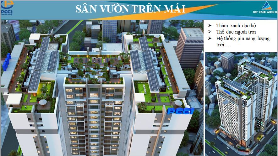 Hệ thống sân vườn trên mái tại dự án Mỹ Đình Plaza 2